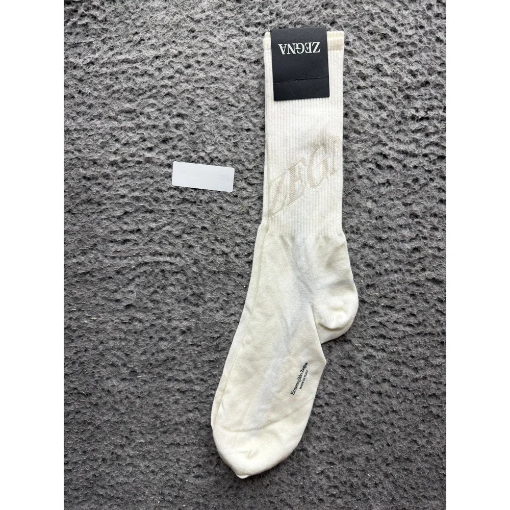 NWT Ermenegildo Zegna Mid Calf Zegna Sport Socks White One Size Unisex